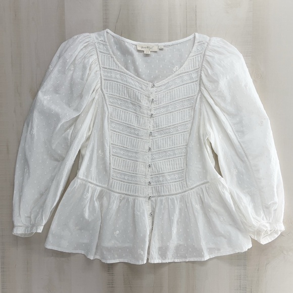 FOREVER THAT GIRL x Anthropologie verushka white embroidered peasant blouse top - Picture 2 of 12